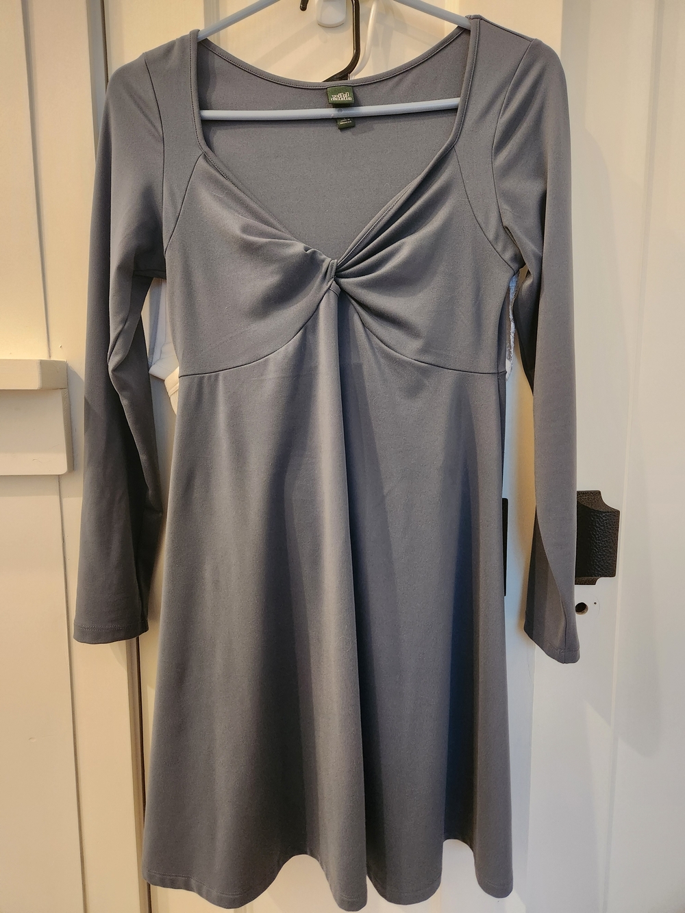 wild fable Light Blue Knot-Front Long Sleeve Dress